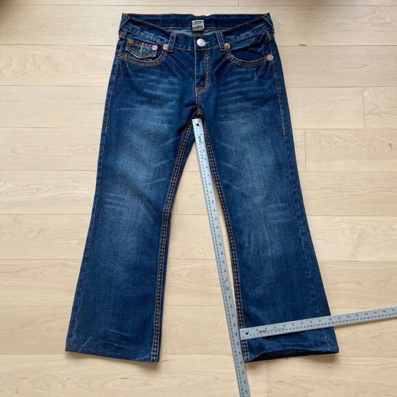 True Religion Mens Rainbow Joey blue Jeans 36 Contrasting Stitching Flap Pockets - Picture 10 of 13